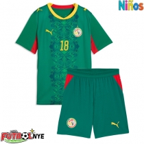 Camiseta Senegal Ismaila Sarr #18 Visitante Equipación para niños Mundial 2026 manga corta (+ pantalones cortos)